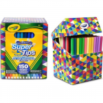 Feutres Lavables - CRAYOLA - Super Tips - 150 Unit&eacute;s - Pointe Conique - Multicolore