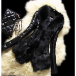 Žieminis plonas PU odos dirbtinio kailio moteri&scaron;kas paltas kasdienis pūkuotas paltas juodas dirbtinio kailio apykaklės &scaron;varkas paltas XXXXXL juoda