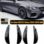 W213 priekinis buferis Canards daliklis &scaron;oninis ventiliacijos sklendės dangtelis Mercedes Benz C238 E200 E300 E350 AMG 2016- automobiliui Carbon Fiber Look black