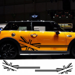 2 vnt Automobilių lipdukų vėliavėlės stiliaus &scaron;oninių juostelių lipdukai, skirti Mini Cooper R56 R57 R58 R50 R52 R53 R59 R61 R60 F60 F55 F56 F54 Glossy Red