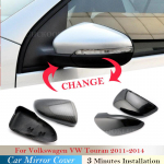 Skirta Volkswagen VW Touran 2011 2012 2013 2014 automobilio galinio vaizdo veidrodėlio dangteliai anglies pluo&scaron;to ra&scaron;to korpusas blizgus juodas &scaron;onas Black left-right