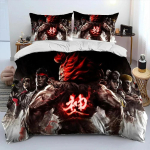 Street Fighter Retro Žaidimo Žaidėjo Lovos Patalynės Komplektas Viengulis Twin Pilnas Queen King Dydžio Poliesterio Antklodės Užvalkalas Antklodės Užvalkalų Komplektas AU Single(140*210cm)3pcs