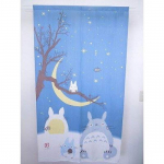 Cosmo Kaimynas Totoro Užuolaida Žiemos Dangus ir Pusmėnulis Plotis 85cm x Ilgis 150cm [Mano - Mėnulis] mėlyna