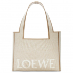 Loewe Font Didelė drobės pirkinių rankinė Ekrū Moteri&scaron;kos rankinės Baltas ALF1B61X11-2370 Basic Set (Bag+Dust Bag)