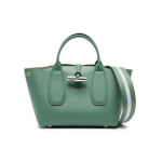Longchamp Le Roseau Monochrominis Dygsniavimo Detalus Ver&scaron;io Odos Pečių Crossbody Rankinė Maža Moteri&scaron;ka Rankinė Sage 10095HCND90 Basic Set (Bag+Dust Bag)