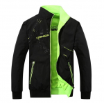 Dvipusė vyri&scaron;ka striukė su stovinčia apykakle, pavasario, rudens, žiemos, laisvalaikio sportui plona, ​​laisva nuo vėjo ir kvėpuojanti vyri&scaron;ka striukė L