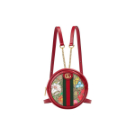 Gucci Ophidia GG gėlių ra&scaron;to apvalus mini kuprinukas raudona oda raudona žalia juosta auksinė furnitūra kasdieniam naudojimui 598661-92YBC-8722 Box(Basic Set+Box)