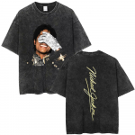 Skalbti vintažiniai Michael Jackson veido grafikos mar&scaron;kinėliai vyrams moterims Retro gotikiniai roko mar&scaron;kinėliai vyri&scaron;ka mada Hip Hop Oversized mar&scaron;kinėliai M įvairiaspalvis