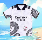 2025 m. vasaros mada Laisvalaikio Sanrio Hello Kitty 3D Kvėpuojantis Greitai džiūstantis Kvėpuojantis Greitai džiūstantis Polo mar&scaron;kinėliai XXXL blue