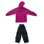 Unisex žiemos slidinėjimo kostiumų komplektas: Madingi vėjui atsparūs slidinėjimo striukė ir kelnės vienai/dvigubai lentelei XL pink