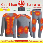 I&scaron;manus elektrinis &scaron;ildomas žieminis kostiumas: Apima &scaron;ildančius medvilnine pamink&scaron;tintus drabužius ir &scaron;alčiui atsparius apatinius drabužius ir kelnes suit, 5XL