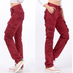 Cargo Pants Unisex laisvalaikio laisvalaikio alpinizmo kelnės 40 tamsiai raudona spalva