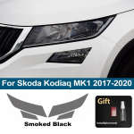 Auk&scaron;to blizgesio dūmų juodos spalvos TPU automobilio priekinių žibintų apsauginė plėvelė Skoda Kodiaq MK2 MK1 2017-2026, i&scaron;pjauta pagal modelį, PPF įbrėžimams atspari vinilo komplektas For MK1 17-20 SMK