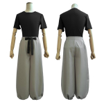 HOLOUN Jujutsu JJK Manga Anime Fushiguro Toji Cosplay Kostiumas Perukas Mar&scaron;kinėliai Kelnės Rožinis Tinklelis Helovino Kalėdų Dovana M black