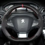 Skirta Peugeot 308 307 2016-2019 Rankomis Siūta Juoda Siūle Automobilio Vairo Dangtelis &bdquo;Pasidaryk Pats&ldquo; Neslystanti Oda Automobilio Interjeras