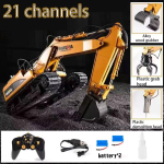 Huina 550HD 1:14 lydinio 21 kanalo nuotolinio valdymo ekskavatorius, metalinė versija, 2,4 GHz belaidis, didelė statybinė transporto priemonė, ekskavatoriaus žaislai