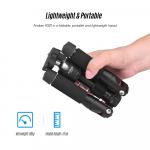 K521 ne&scaron;iojamas 5 sekcijų i&scaron;traukiamas aliuminio lydinio trikojis su mini rutuline galvute žemu centru