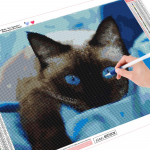 Pie&scaron;imas deimantais 5D &bdquo;pasidaryk pats&ldquo; deimantinis paveikslas, gėlė, gyvūnas, siuvinėjimas kryžiaus amatai, dygsnis pilka katė 30*40 cm Partial drill