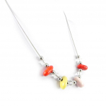 Les Tr&eacute;sors De Lily [H3027] - Collier 'Min&eacute;ralia' orange rose oranžinė