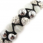 Les Tr&eacute;sors De Lily [J8707] - Bracelet ethnique 'Shambhala' blanc balta