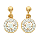 Les Tr&eacute;sors De Lily [J9415] - Boucles Plaqu&eacute; Or 'D&eacute;esse' blanc dor&eacute; - 14x7 mm