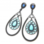 Les Tr&eacute;sors De Lily [M8228] - Boucles cr&eacute;ateur 'Sissi' bleu noir juoda