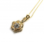 Les Tr&eacute;sors De Lily [M8886] - Collier Plaqu&eacute; Or 'Flora' blanc dor&eacute; - 11 mm