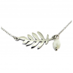Les Tr&eacute;sors De Lily [P7907] - Collier cr&eacute;ateur acier 'Jungle' blanc argent&eacute; - 20x10 mm