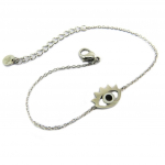 Les Tr&eacute;sors De Lily [P7957] - Bracelet cr&eacute;ateur Acier 'Oeil de Fatma' argent&eacute; - 12x8 mm juoda