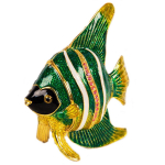 Les Tr&eacute;sors De Lily [Q2040] - Coffret &agrave; Bijoux 'Poisson Angel Fish' vert - 8x7 cm