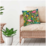 Les Tr&eacute;sors De Lily [Q5506] - Housse de coussin cr&eacute;ateur 'Flamant Rose' vert rose - 40x40 cm žalia