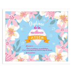Les Tr&eacute;sors De Lily [Q5964] - Cadre 'Dipl&ocirc;me de la Meilleure Atsem' bleu rose - 25x20x1. 5 cm mėlyna