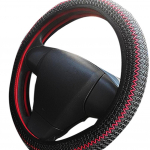 Automobilių aksesuarai Vasarinis ledinis &scaron;ilkinis automobilis, kvėpuojantis neslystantis vairo dangtelio apsaugos apsauga juoda/raudona