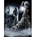 Pilnas 5D &bdquo;pasidaryk pats&ldquo; deimantinis pie&scaron;imas Grim Reaper plaukiojimas deimantiniu siuvinėjimu Visi&scaron;kai klojamas anime kryželiu Siuvinėjimo rinkiniai Namų dekoras Rankų darbo dovana Round 20x30cm