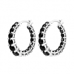 BLACK AWN Fashion Classic Hoop auskarai Black Spinel Stone Auskarai moterims Auskarai su lanku Papuo&scaron;alai Dovana