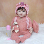 BZDOLL 55 CM mink&scaron;tas silikoninis atgimęs lėlės žaislas mergaitėms audiniams, tikrovi&scaron;kas 22 colių Lisa princesės mažylio suknelė Bebe gimtadienio dovana
