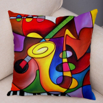 Abstraktus pie&scaron;imas pagalvėlės užvalkalas dekoratyvinis stilius spalvingas animacinis filmas mergaitės pagalvės užvalkalas sofa Namai 45x45cm