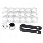 20vnt 17mm automobilių ratų veržlių gaubtelių apsauginiai dangteliai dangteliai nuo rūdžių Volkswagen VW Polo Passat B5 B6 CC GOLF 4 5 6 Silver