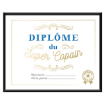 Les Tr&eacute;sors De Lily [A3449] - Cadre dipl&ocirc;me du 'Super Copain' multicolore - 25x20 cm įvairiaspalvis
