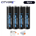 CITYORK 1.5V AAA 1200mWh USB įkraunama ličio jonų baterija AAA 1.5V aaa ličio baterija, skirta nuotolinio valdymo belaidės pelės žaislui 4 Pcs
