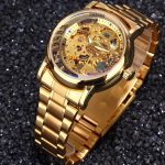 &bdquo;Forsining&ldquo; mechaninis laikrodis vyri&scaron;kas madingas kasdienis plieninis ažūrinis automatinis mechaninis laikrodis