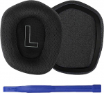 Tinklinio audinio pakaitiniai ausinių ausų pagalvėlės, suderinamos su Logitech G733 LIGHTSPEED belaidėmis žaidimų ausinėmis, keičiamomis ausinėmis, ausų pagalvėlėmis juoda