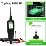 2 m / 10 m 12/24 V daugiafunkcis automobilio grandinės testeris, maitinimo grandinės zondo rinkinys, automobilio akumuliatoriaus įtampos / varžos testeris, diagnostikos įrankio komponentas 2m