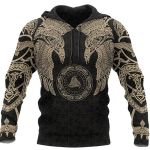 Madingi Retro vyri&scaron;ki gobtuvai Vikingo vilko ir drakono tatuiruotės 3D spausdinti vyri&scaron;ki megztiniai unisex vintažinis ilgomis rankovėmis XXXL