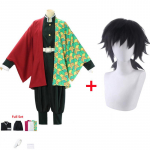 Anime Demon Slayer Kimetsu No Yaiba Tomioka Giyuu Cosplay Kostiumai Moteri&scaron;ki ir Vyri&scaron;ki Kimono Uniforma Helovino kalėdinio vakarėlio drabužiai M