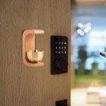 Parduotuvės varpas Dekoratyvinis durų skambutis japoni&scaron;ko stiliaus medinis pakabinamas vėjo varpelis