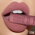 QIBEST matinis skystas lūpų blizgis lūpų dažai, atsparūs vandeniui, ilgai i&scaron;liekantys Velvet Nude Red lūpų blizgesys, juodos spalvos lūpų blizgis 7 g