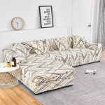L formos sofos geometrinis sofos užvalkalas Elastingas sofos užvalkalas gyvenamojo kambario naminiams gyvūnėliams &Scaron;ezlongas 2-seat 145-185cm 1pc