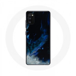 Coque pour Samsung Galaxy S20 plus Nuages de fum&eacute;e multicolore de bleu gris et noir sur fond noir