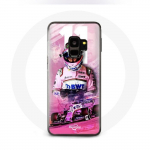 Coque pour Samsung Galaxy S9 Plus Formule 1 Sergio P&eacute;rez Pilote de F1 Rose rožinė